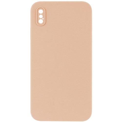 Silicone Case Full Camera Square side Copy for iPhone XS Pink sand