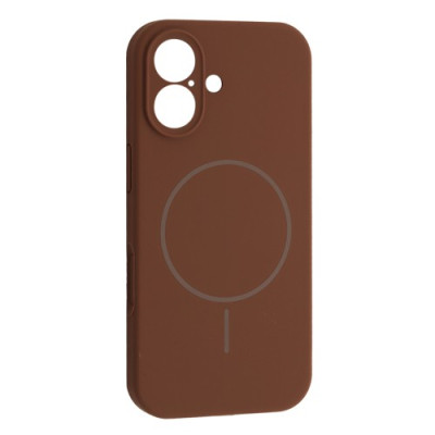 Чохол Silicone Case Full Camera Fine Ring MagSafe for iPhone 17 New Brown
