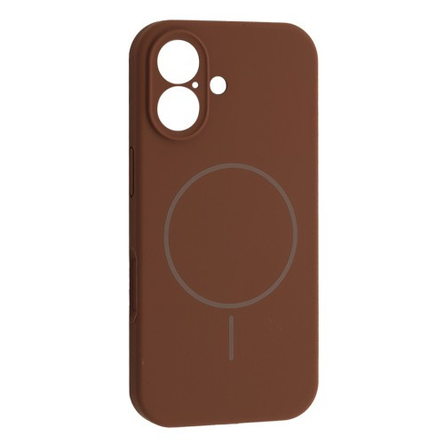 Чохол Silicone Case Full Camera Fine Ring MagSafe for iPhone 17 New Brown