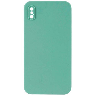 Silicone Case Full Camera Square side Copy for iPhone XS Denim blue