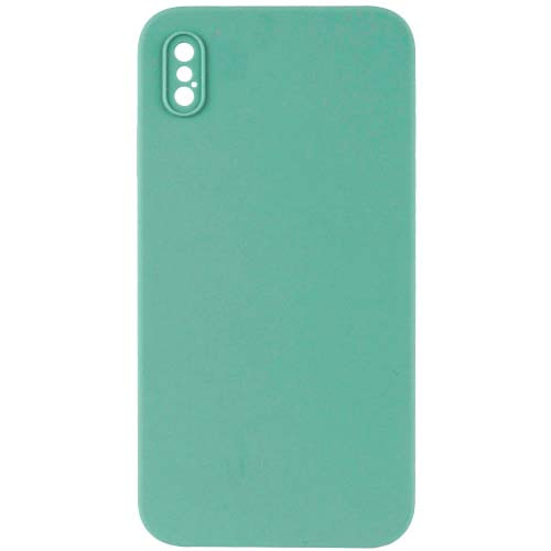 Silicone Case Full Camera Square side Copy for iPhone XS Denim blue
