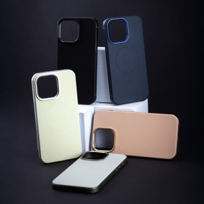 Чохол DULERO Metal Leather MagSafe Case for iPhone 15 Pro Max Black