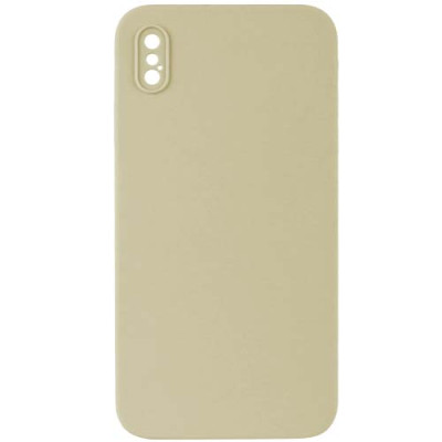 Silicone Case Full Camera Square side Copy for iPhone XS Cream