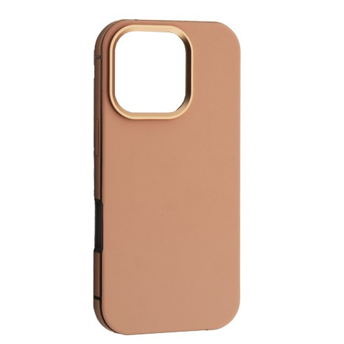 Чохол DULERO Metal Leather MagSafe Case for iPhone 16 Pro Pink