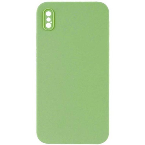 Silicone Case Full Camera Square side Copy for iPhone XS Green