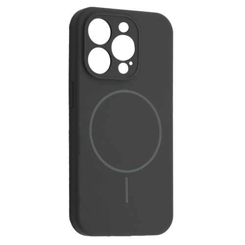 Чохол Silicone Case Full Camera Fine Ring MagSafe for iPhone 12 Pro Max Charcoal Grey Black
