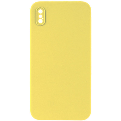 Silicone Case Full Camera Square side Copy for iPhone XS Yellow
