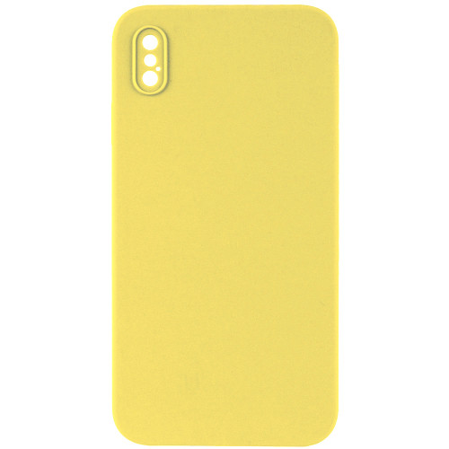 Silicone Case Full Camera Square side Copy for iPhone XS Yellow