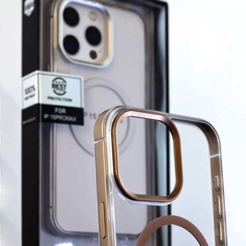 Чохол DULERO Metal Clear MagSafe Case for iPhone 15 Pro Max Black