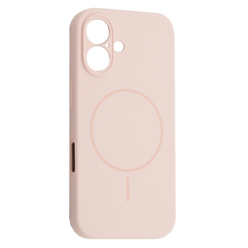 Чохол Silicone Case Full Camera Fine Ring MagSafe for iPhone 16 Pink