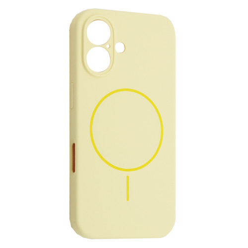 Чохол Silicone Case Full Camera Fine Ring MagSafe for iPhone 16 Custard