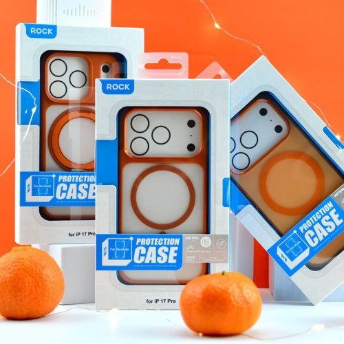 Чохол ROCK Guard Transparent Magnetic (Anti-drop Lens Protection) for iPhone 17 Pro Orange