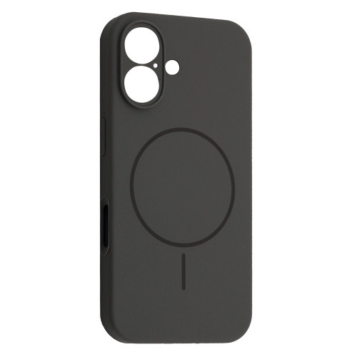 Чохол Silicone Case Full Camera Fine Ring MagSafe for iPhone 16 Charcoal Grey Black