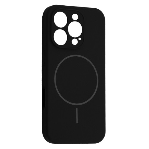 Чохол Silicone Case Full Camera Fine Ring MagSafe for iPhone 16 Pro Black