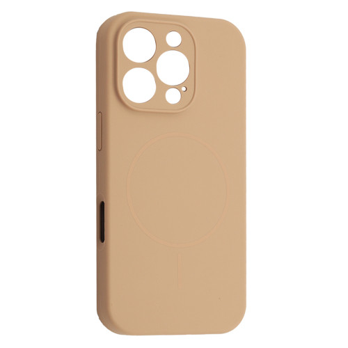 Чохол Silicone Case Full Camera Fine Ring MagSafe for iPhone 16 Pro Desert Gold