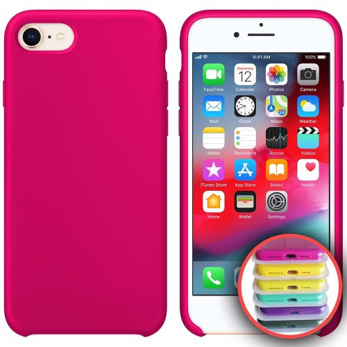 Чохол Silicone Case Full Copy for iPhone 7/8 (47) hot pink