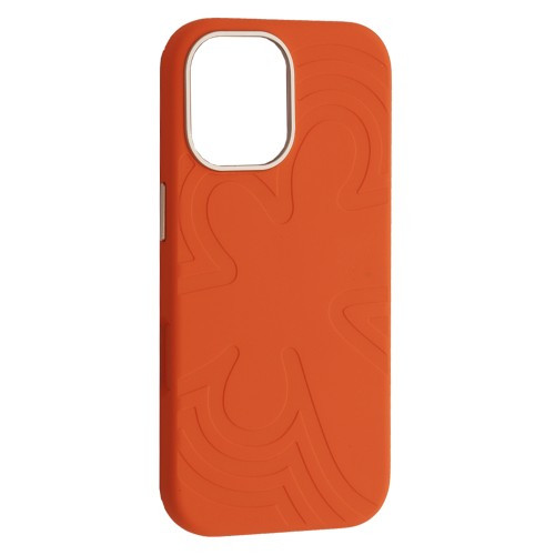 Чохол Flower Liquid Silicone Case MagSafe для iPhone 17 Orange