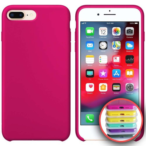 Чохол Silicone Case Full Copy for iPhone 7/8Plus (47) hot pink