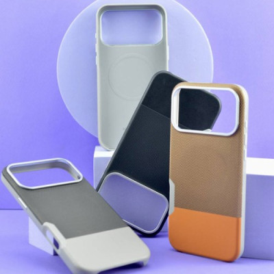 Чохол Two different leather Case MagSafe для iPhone 15 Pro Max Clay