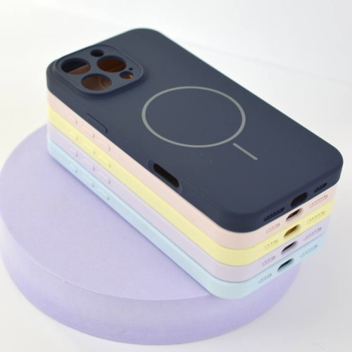 Чохол Silicone Case Full Camera Fine Ring MagSafe for iPhone 16 Pro Max Charcoal Grey Black