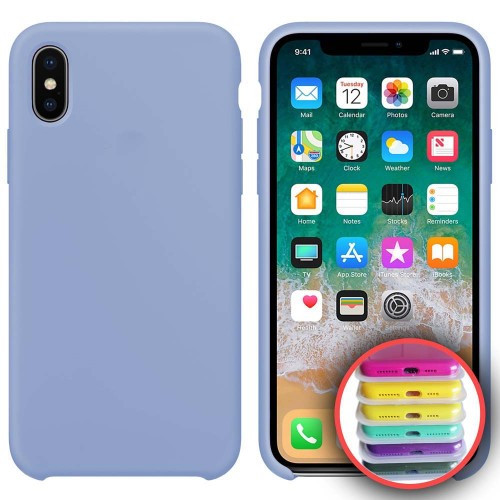 Чохол Silicone Case Full Copy for iPhone X/XS ( 5) lilac cream