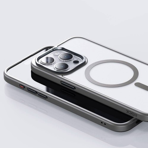 Чохол ROCK Metal-Lens Shield with Magnetic for iPhone 15 Titanium black