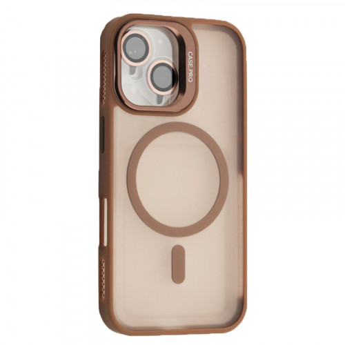 Чохол CASE PRO MATTE FORTABLE CAMERA LENS MAGSAFE for iPhone 16 Plus Golden brown