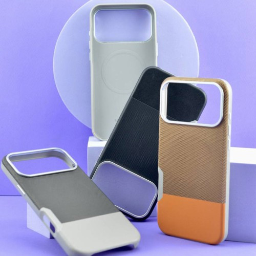Чохол Two different leather Case MagSafe для iPhone 17 Pro Max  Black