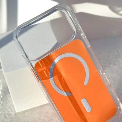 Чохол CLEAR COLOR CASE MAGSAFE (PС+TPU) для iPhone 17  Pro Orange