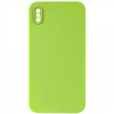 Silicone Case Full Camera Square side Copy for iPhone XS Party green