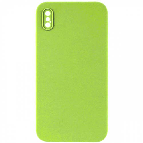 Silicone Case Full Camera Square side Copy for iPhone XS Party green