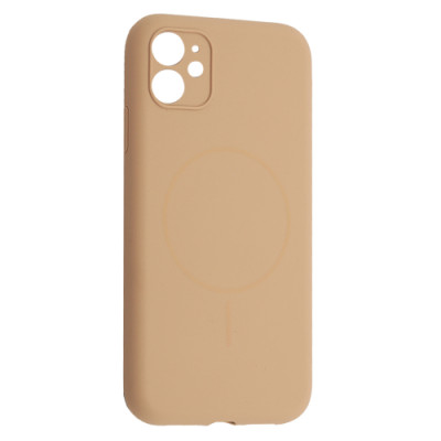 Чохол Silicone Case Full Camera Fine Ring MagSafe for iPhone 12 Desert Gold