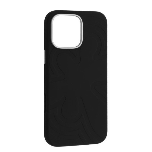 Чохол Flower Liquid Silicone Case MagSafe для iPhone 15 Pro Max Black