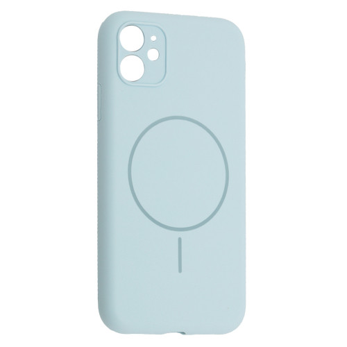 Чохол Silicone Case Full Camera Fine Ring MagSafe for iPhone 12 New Sky Blue