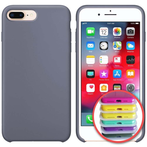 Чохол Silicone Case Full Copy for iPhone 7/8Plus (46) lavander gray