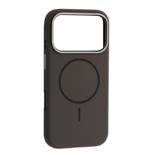 Чохол Liquid Silicone Case Metal Camera MagSafe для iPhone 17 Pro Max Gray