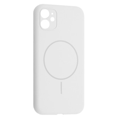 Чохол Silicone Case Full Camera Fine Ring MagSafe for iPhone 12 White