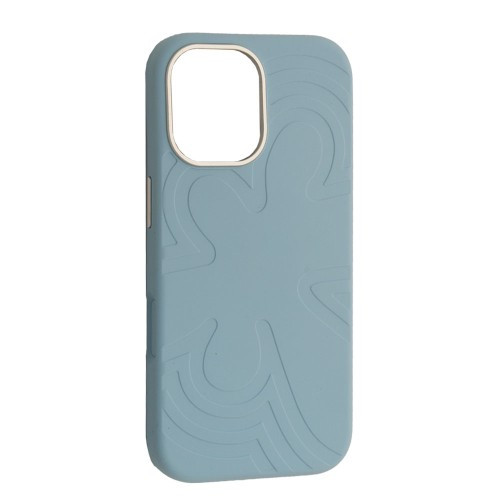 Чохол Flower Liquid Silicone Case MagSafe для iPhone 16 Cloud Blue