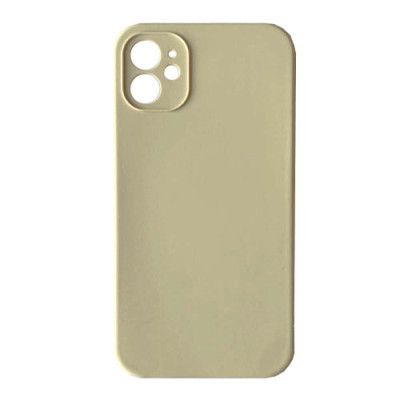 Silicone Case Full Camera Square side Copy for iPhone 11 Cream