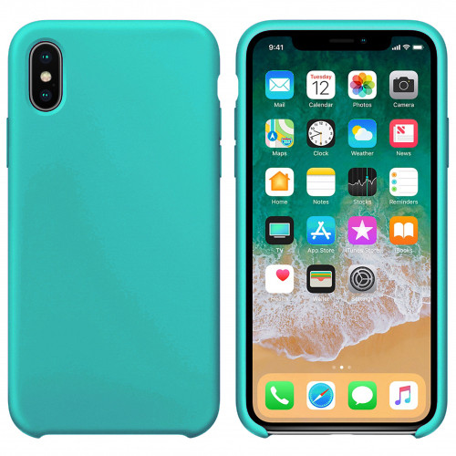 Чохол Silicone Case Full Copy for iPhone X/XS (21) аzure
