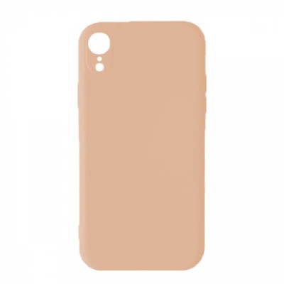 Silicone Case Full Camera Square side Copy for iPhone XR Pink sand