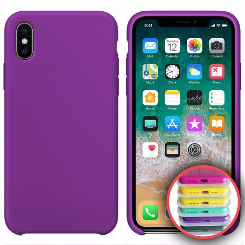 Чохол Silicone Case Full Copy for iPhone X/XS (45) purple
