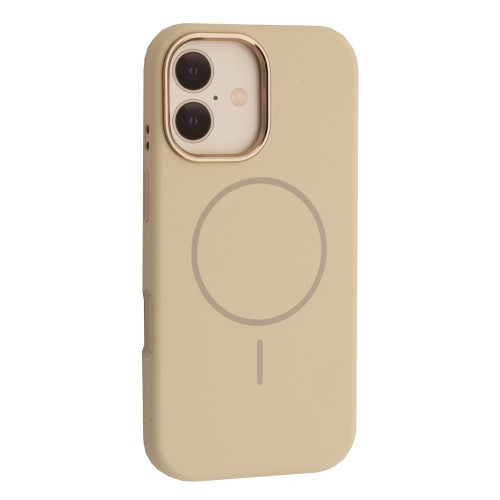 Чохол Liquid Silicone Case Metal Camera MagSafe для iPhone 17 Antique white