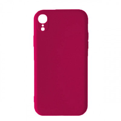 Silicone Case Full Camera Square side Copy for iPhone XR Rose red