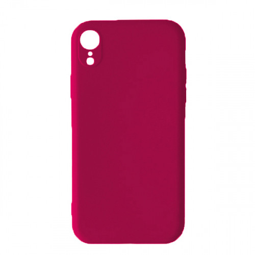 Silicone Case Full Camera Square side Copy for iPhone XR Rose red