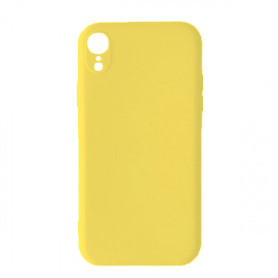 Silicone Case Full Camera Square side Copy for iPhone XR Yellow