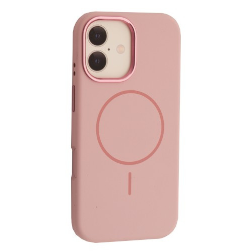Чохол Liquid Silicone Case Metal Camera MagSafe для iPhone 17 Pink