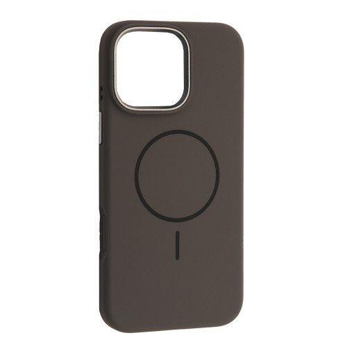 Чохол Liquid Silicone Case Metal Camera MagSafe для iPhone 16 Pro Max Gray