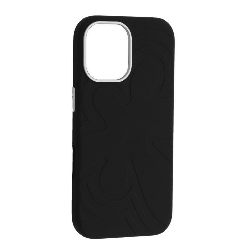 Чохол Flower Liquid Silicone Case MagSafe для iPhone 17 Black
