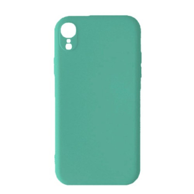 Silicone Case Full Camera Square side Copy for iPhone XR Denim blue